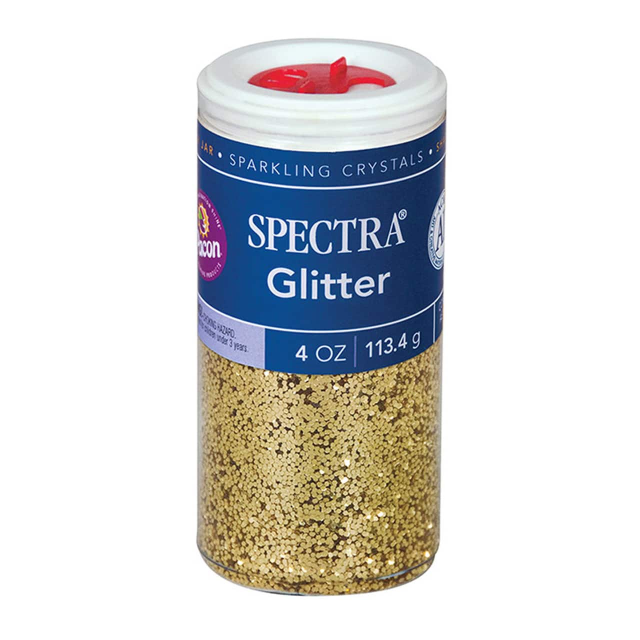 4 Packs: 6 ct. (24 total) Pacon&#xAE; Spectra&#xAE; Gold Sparkling Crystals Glitter, 4oz.